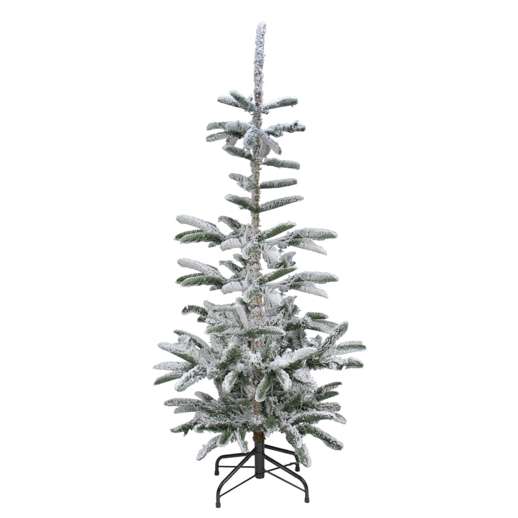 Northlight Real Touch™️ Slim Flocked Nordmann Fir Artificial Christmas Tree - 6.5' - Unlit