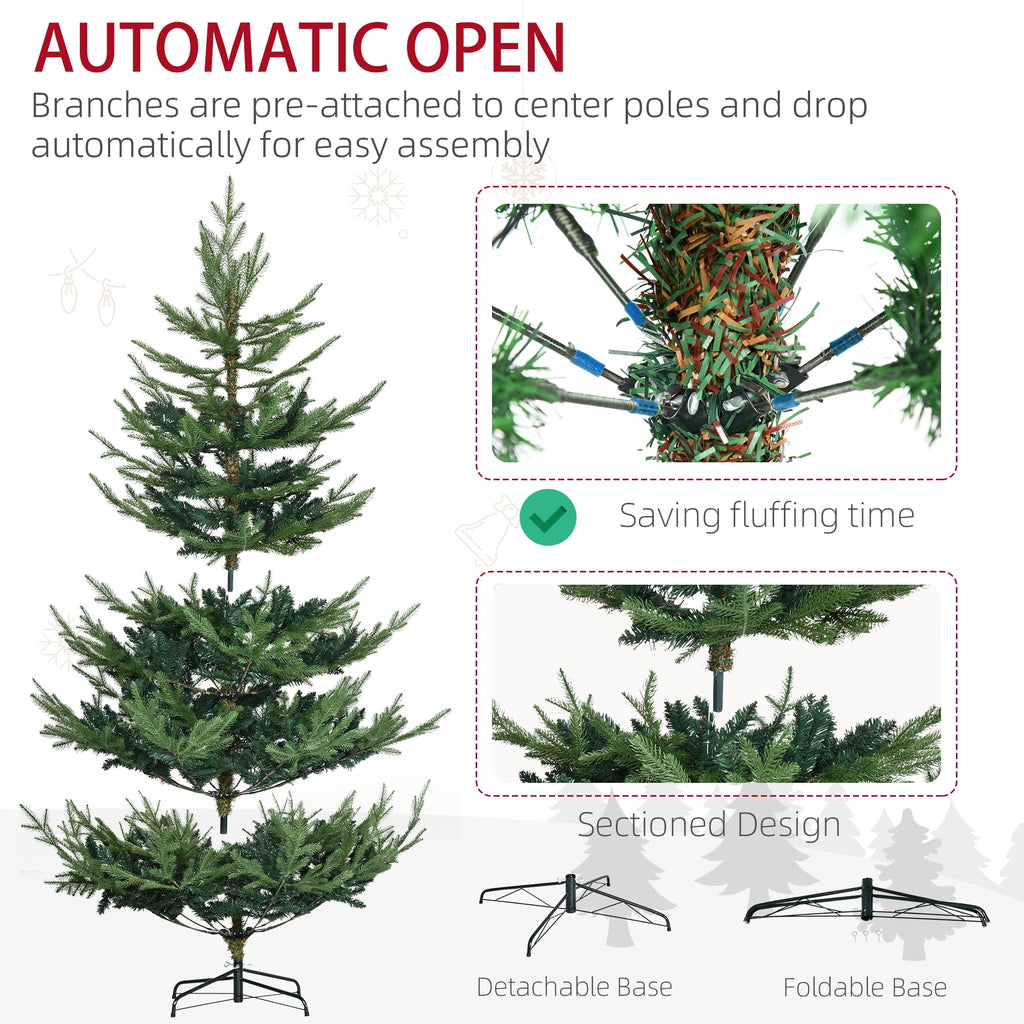 HOMCOM Artificial Christmas Tree Holiday Xmas Tree with Pine Shape