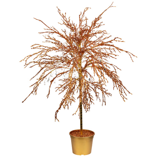 3.8' Potted Crystallized Glitter Full Artificial Christmas Tree - Unlit