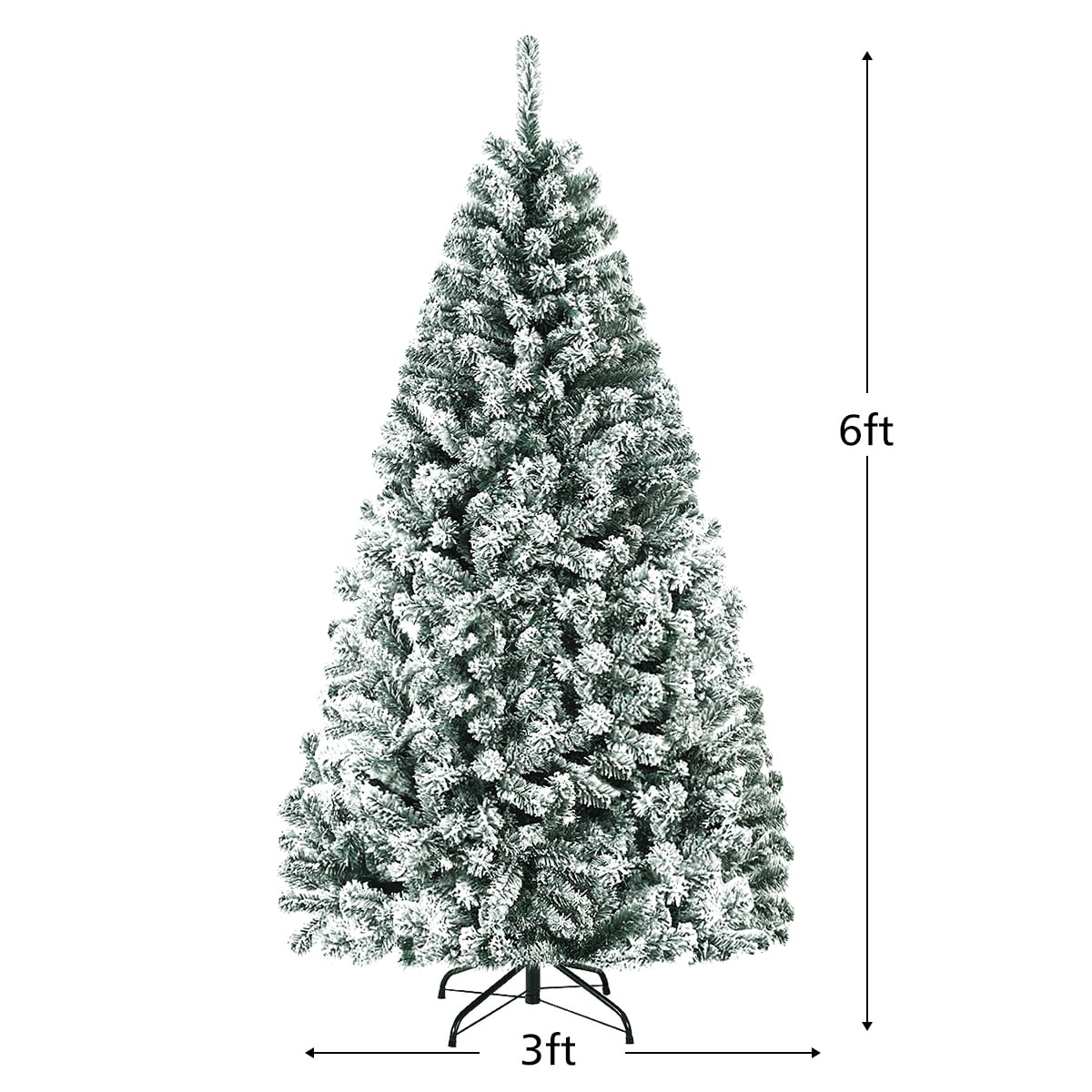 Gymax 9ft Snow Flocked Hinged Artificial Christmas Tree Unlit Holiday Decor