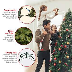 National Tree Company 7.5 ft. Feel Real® Douglas Fir Artificial Downswept Christmas Tree, Full, Green, Includes Stand
