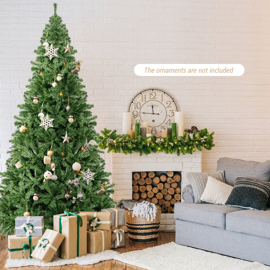 Costway 7.5FT PVC Christmas Tree 1346 Tips Hinged Solid Metal Leg