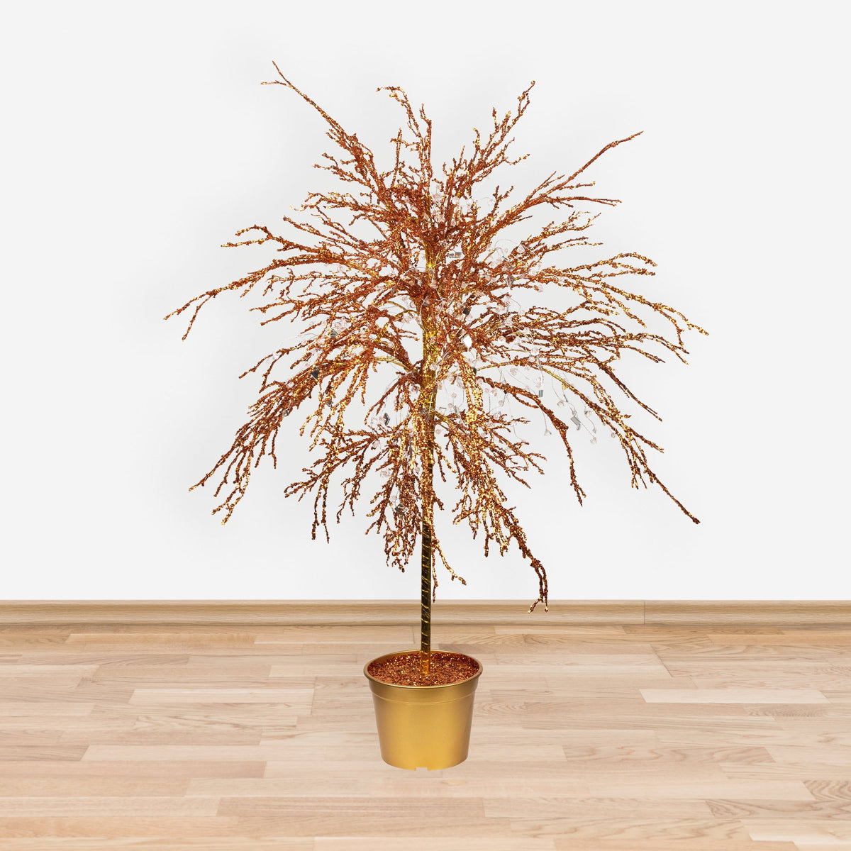 3.8' Potted Crystallized Glitter Full Artificial Christmas Tree - Unlit