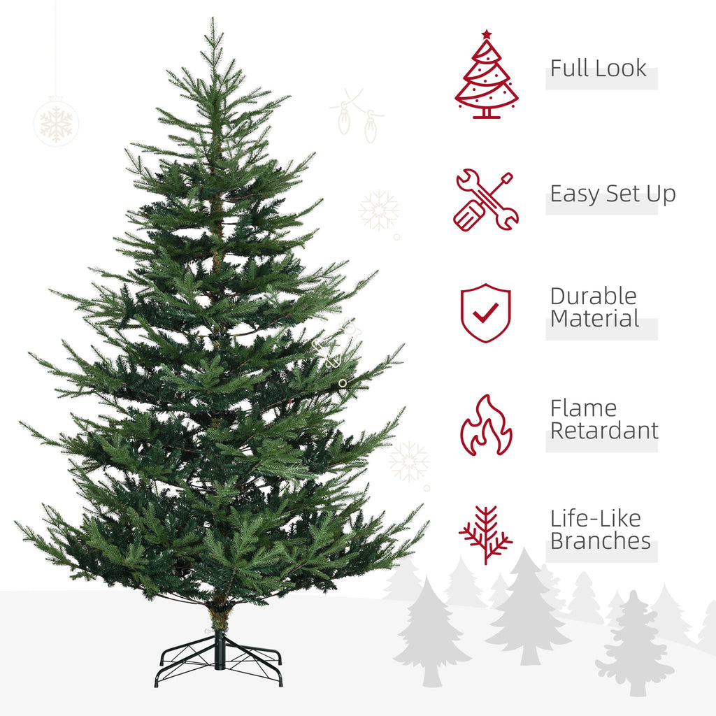 HOMCOM Artificial Christmas Tree Holiday Xmas Tree with Pine Shape