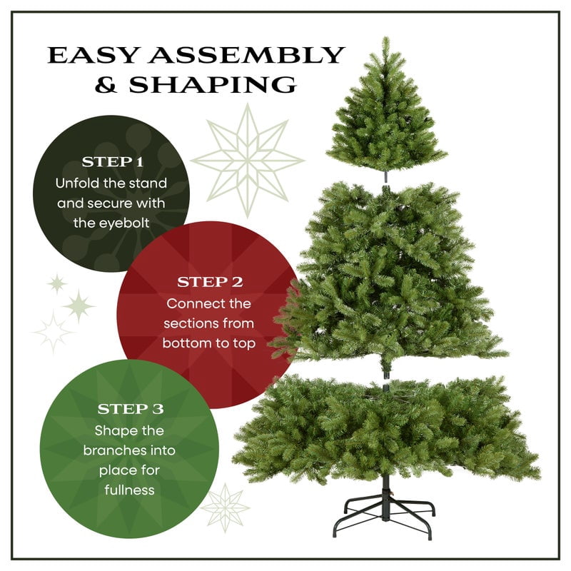 National Tree Company 7.5 ft. Feel Real® Douglas Fir Artificial Downswept Christmas Tree, Full, Green, Includes Stand