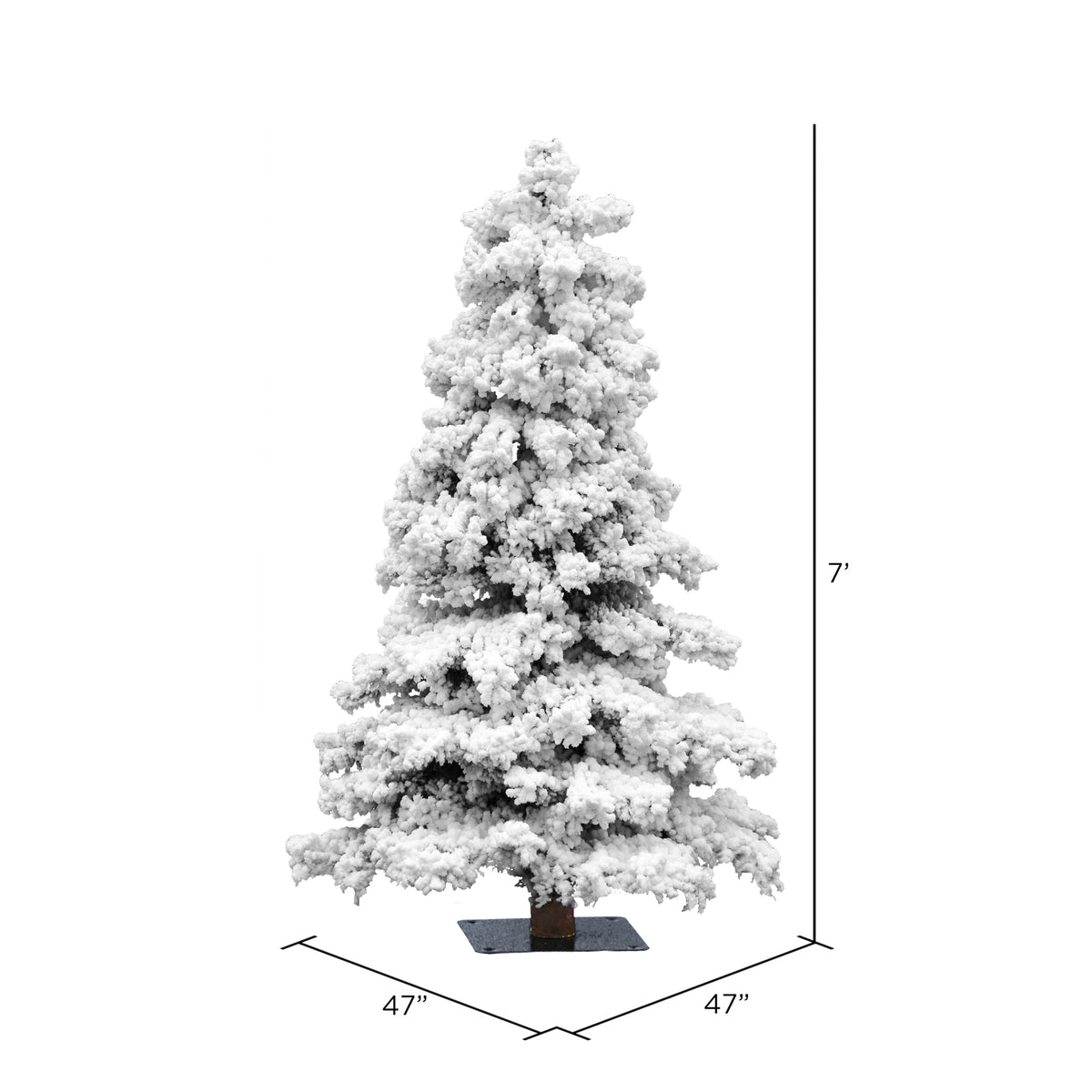 Vickerman 5' Flocked Spruce Artificial Christmas Tree, Warm White Single Mold LED Lights