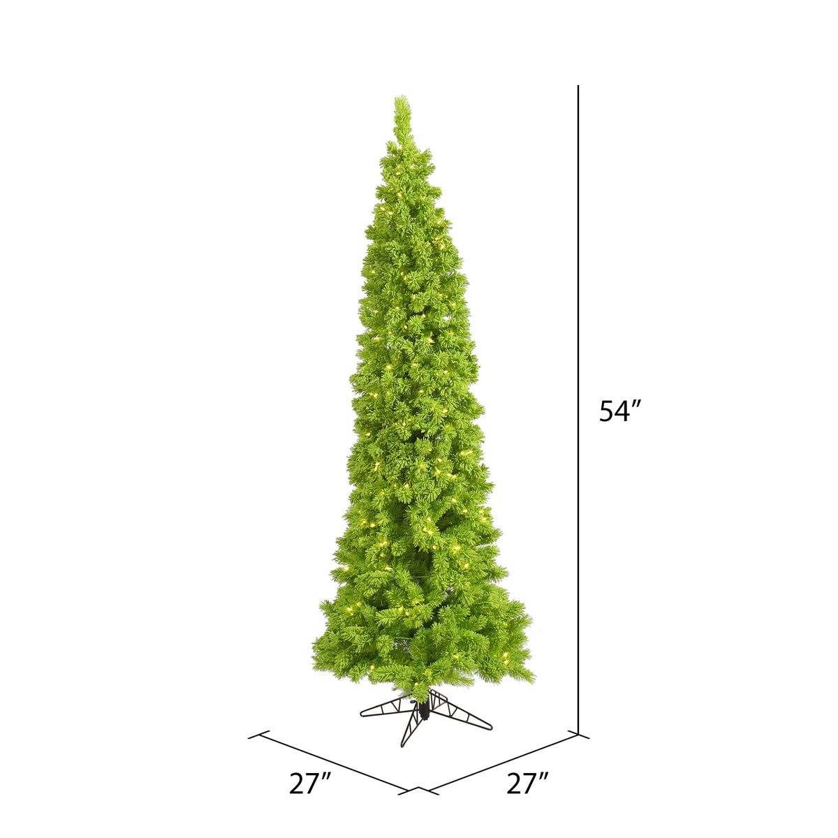 vickerman 451052 - 4.5' x 24" flocked lime green tree with 150 lime led lights christmas tree (k168548led)