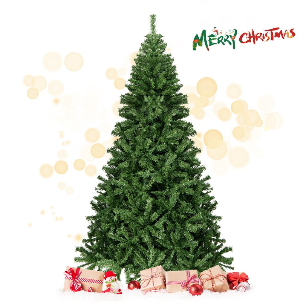 Costway 7.5FT PVC Christmas Tree 1346 Tips Hinged Solid Metal Leg