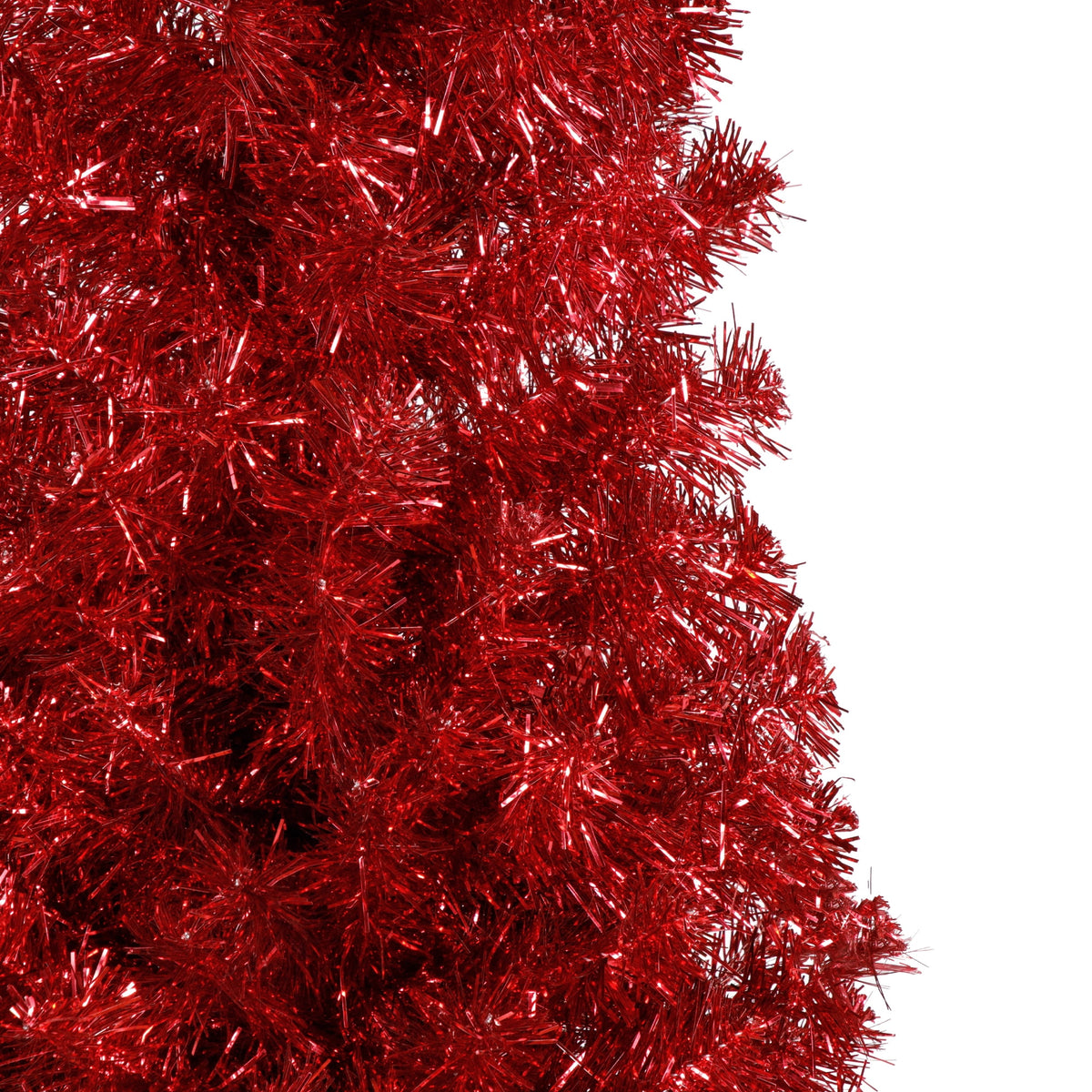 Northlight 6' Unlit Artificial Christmas Tree Pencil Red Tinsel