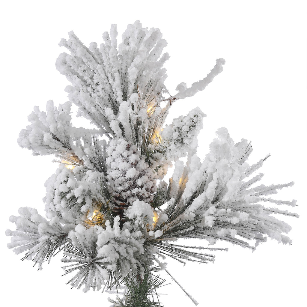 Vickerman 3.5' Flocked Alberta Artificial Christmas Tree, Warm White LED Lights