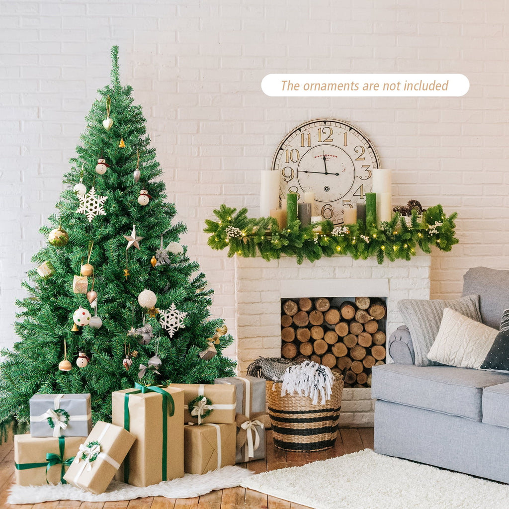 Costway 7.5FT PVC Christmas Tree 1346 Tips Hinged Solid Metal Leg