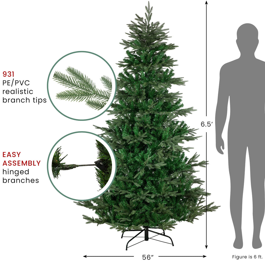 Northlight Real Touch™️ Full Hudson Fir Artificial Christmas Tree - Unlit - 6.5'