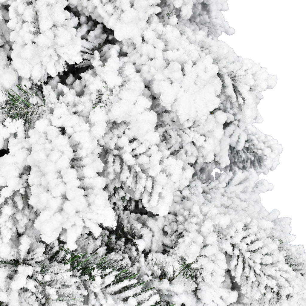 Vickerman 5' Flocked Spruce Artificial Christmas Tree, Warm White Single Mold LED Lights