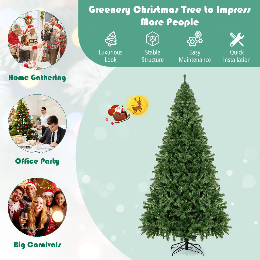 Costway 7.5FT PVC Christmas Tree 1346 Tips Hinged Solid Metal Leg