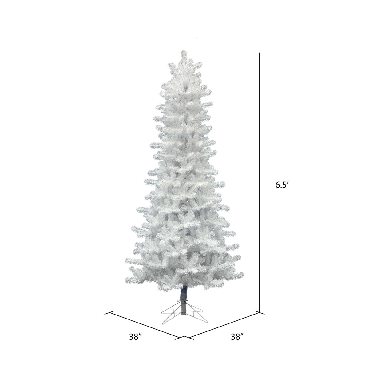 Vickerman 6.5' Crystal White Pine Slim Artificial Christmas Tree, Unlit