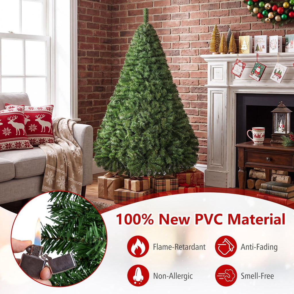Costway 7.5FT PVC Christmas Tree 1346 Tips Hinged Solid Metal Leg