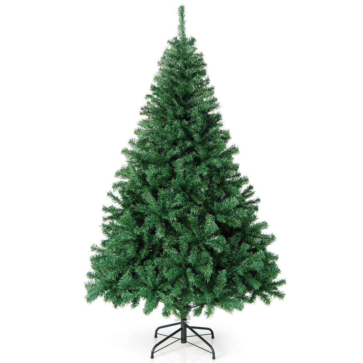 Costway 7.5FT PVC Christmas Tree 1346 Tips Hinged Solid Metal Leg