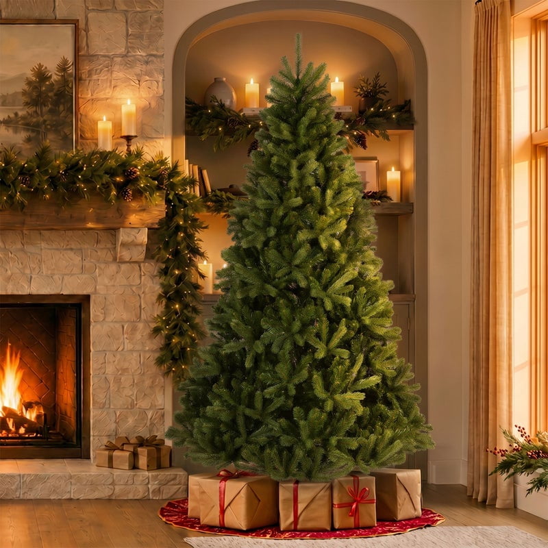 National Tree Company 7.5 ft. Feel Real® Douglas Fir Artificial Downswept Christmas Tree, Full, Green, Includes Stand
