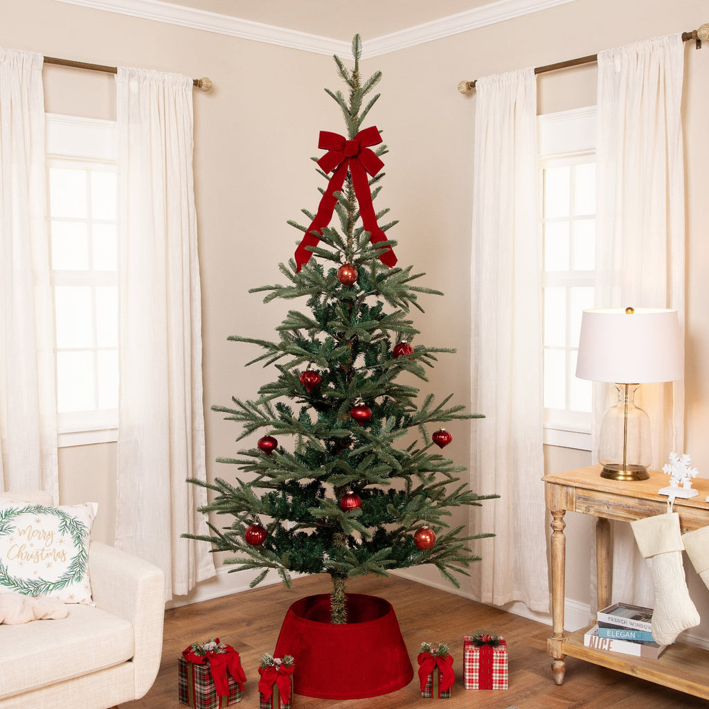 Northlight Real Touch™️ Slim Nordmann Fir Layered Artificial Christmas Tree - 6.5' - Unlit