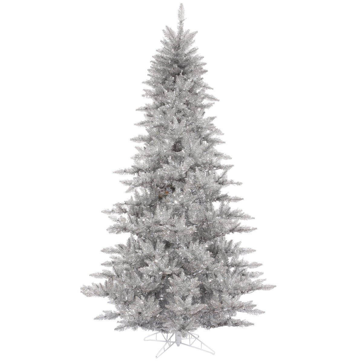 Vickerman 4.5' Silver Tinsel Fir Artificial Christmas Tree, Unlit