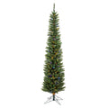 Vickerman 6.5' Durham Pole Pine Artificial Christmas Tree, Multi-Colored LED Dura-lit Lights