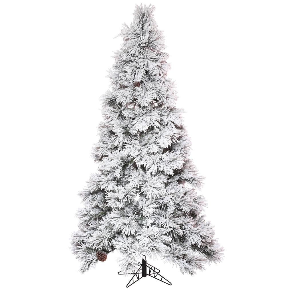 Vickerman 6.5' x 42" Flocked Atka Slim Artificial Christmas Tree, Unlit