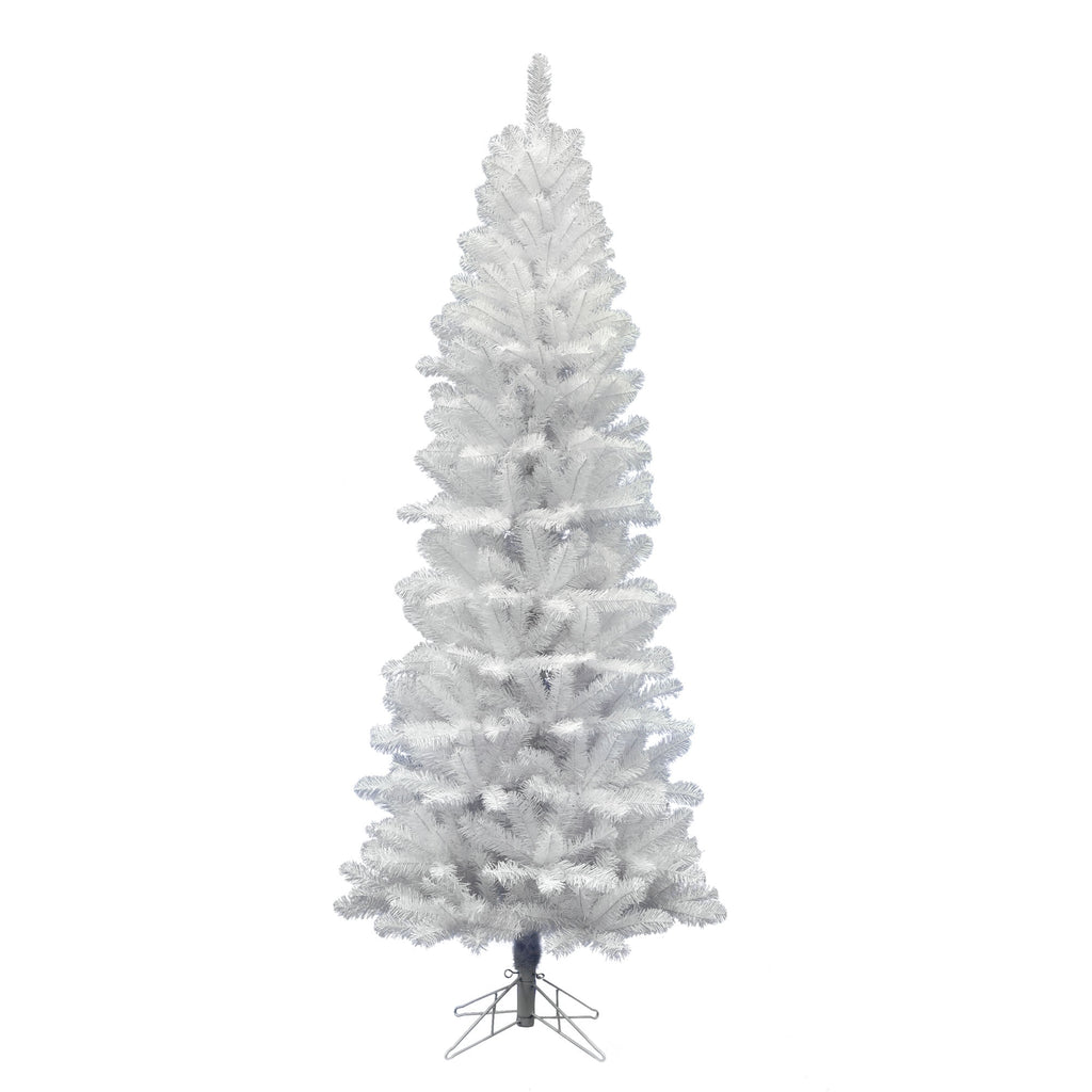 Vickerman 7.5' White Salem Pencil Pine Artificial Christmas Tree, Unlit