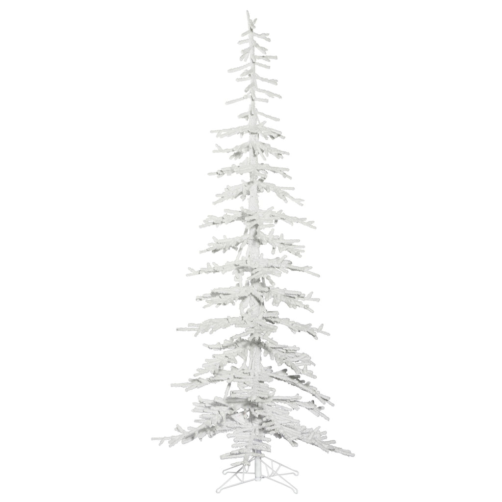 Vickerman 7.5' x 34" Flocked Kuna Pine Artificial Christmas Tree, Unlit