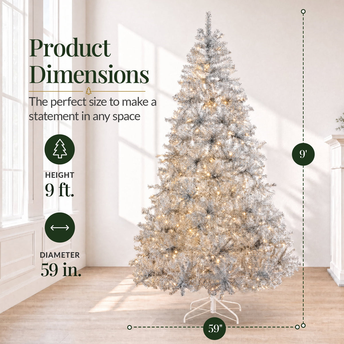 Best Choice Products 6ft Artificial Tinsel Christmas Tree with Viral Twinkling Lights, Pre-Lit Pine, 250 Lights