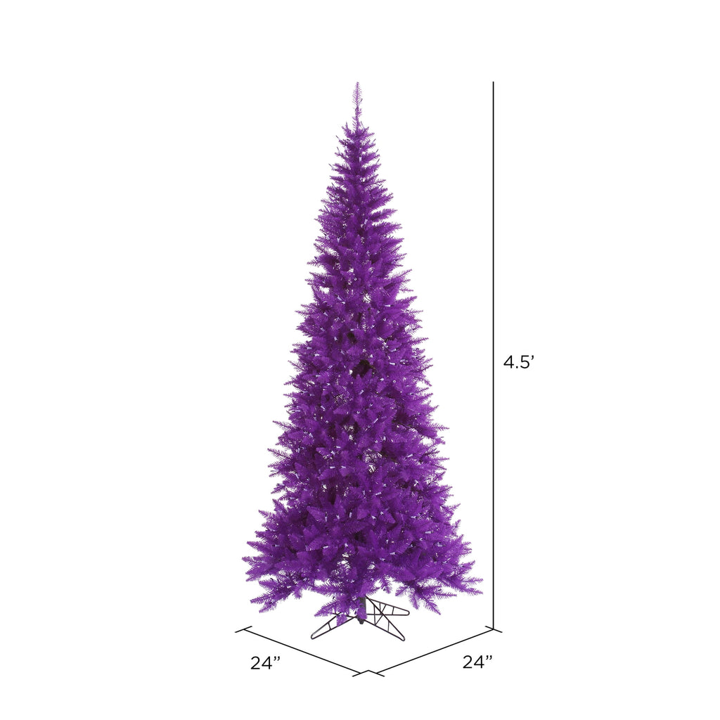 Vickerman 4.5' Purple Fir Slim Artificial Christmas Tree, Unlit
