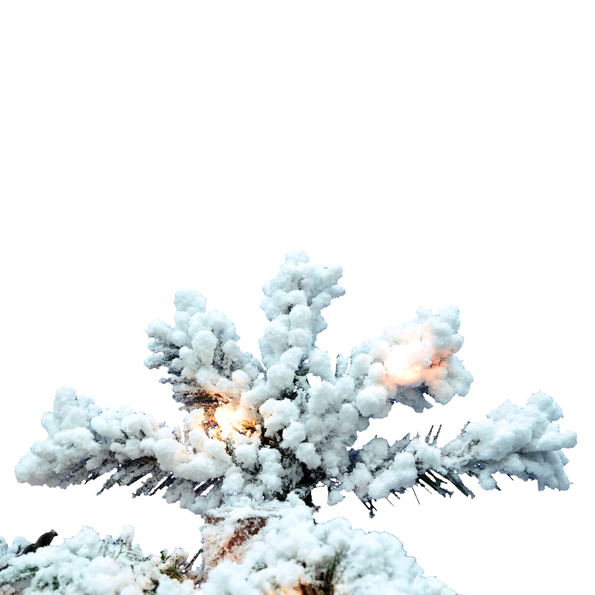 Vickerman 5' Flocked Spruce Artificial Christmas Tree, Warm White Single Mold LED Lights