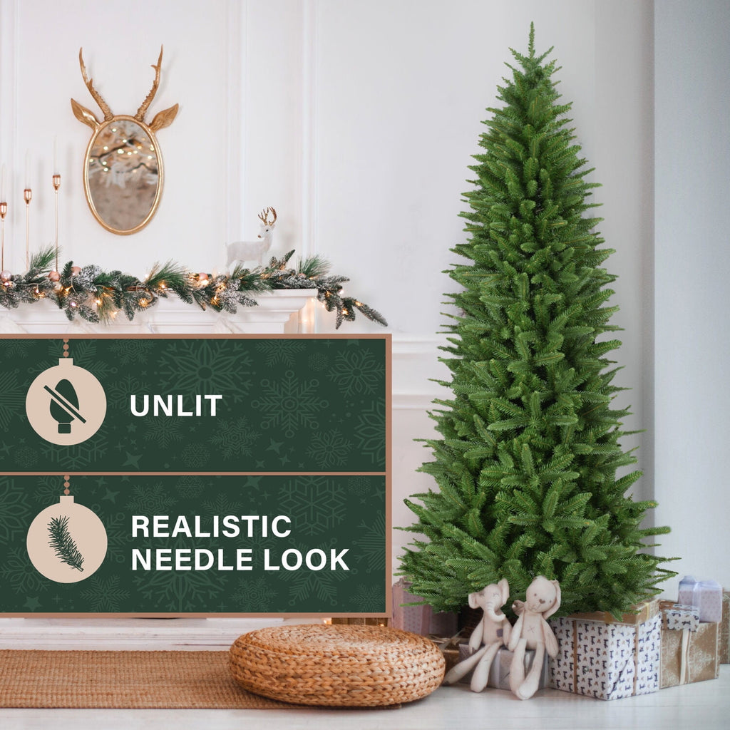 Fraser Hill Farm 7.5 ft. Winter Falls Slim Christmas Tree, FFWF075-0GR
