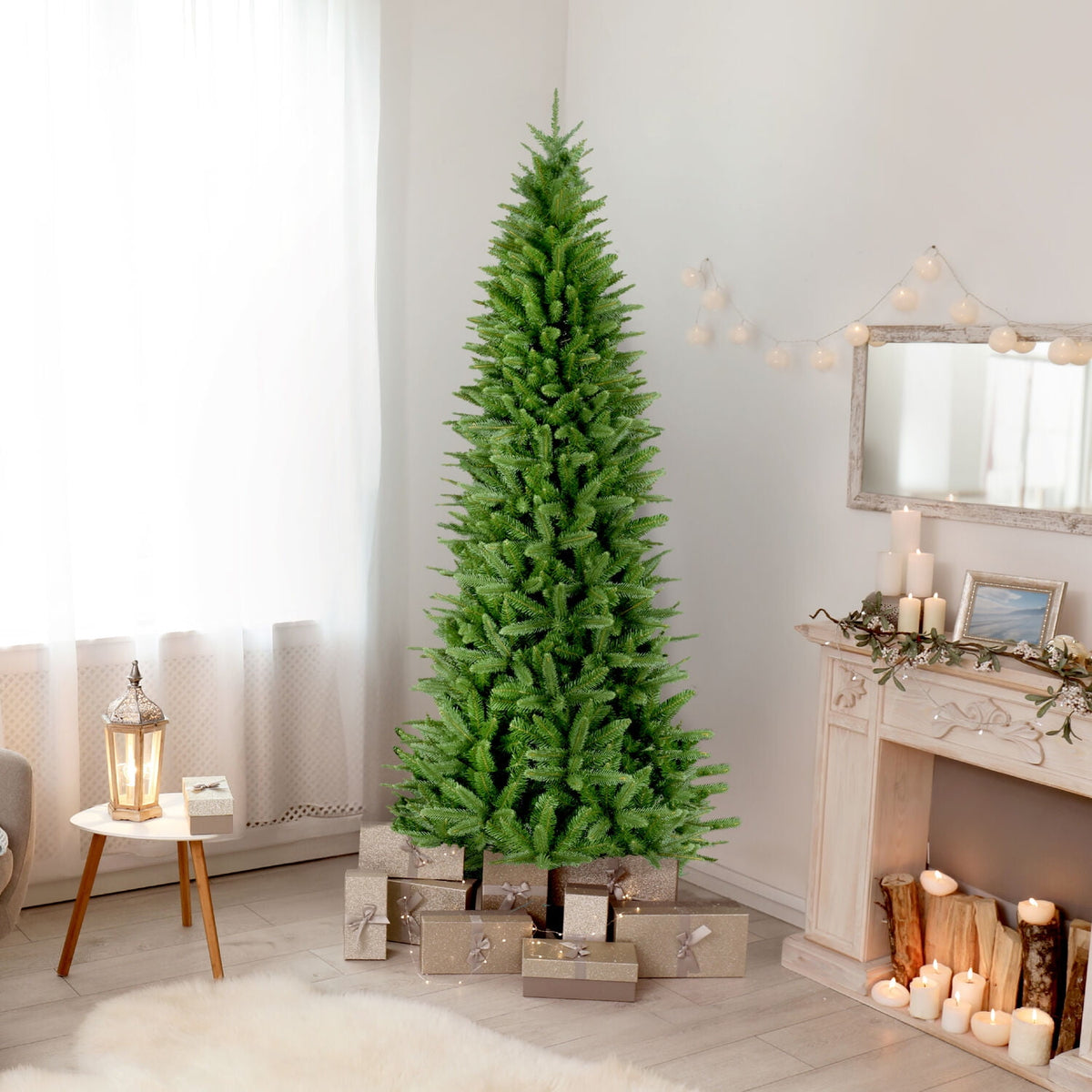 Fraser Hill Farm 7.5 ft. Winter Falls Slim Christmas Tree, FFWF075-0GR