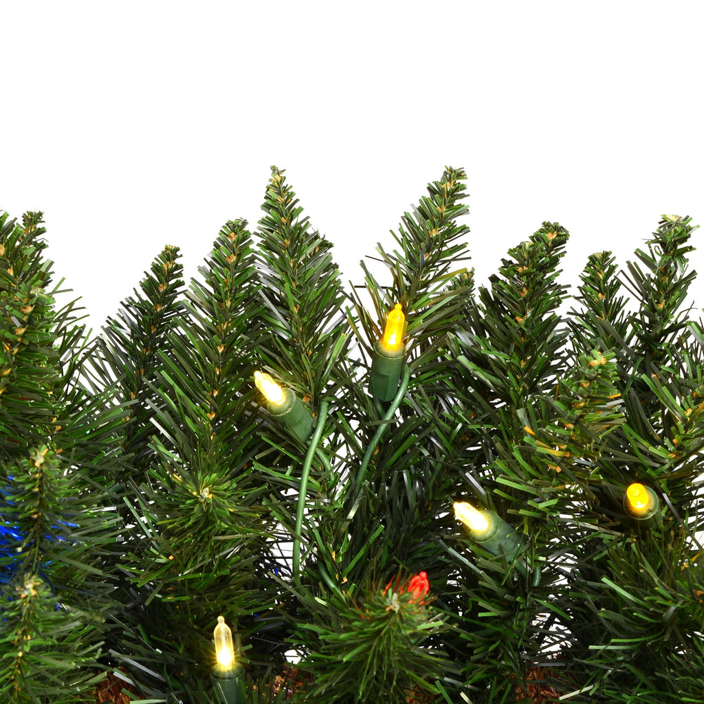 Vickerman 6.5' Durham Pole Pine Artificial Christmas Tree, Multi-Colored LED Dura-lit Lights